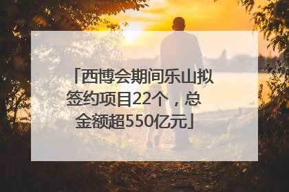西博会期间乐山拟签约项目22个，总金额超550亿元