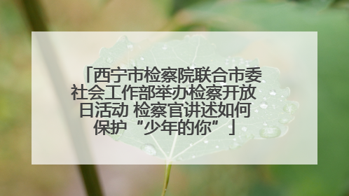 西宁市检察院联合市委社会工作部举办检察开放日活动 检察官讲述如何保护“少年的你”