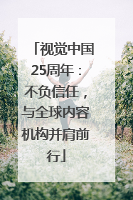 视觉中国25周年：不负信任，与全球内容机构并肩前行