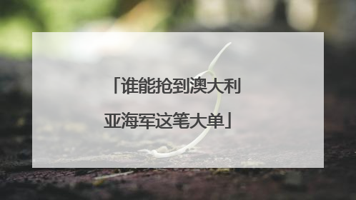 谁能抢到澳大利亚海军这笔大单