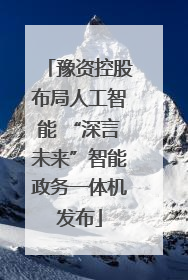 豫资控股布局人工智能 “深言未来”智能政务一体机发布