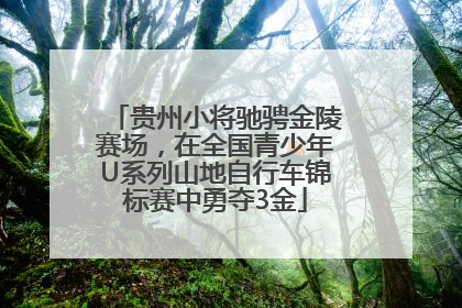 贵州小将驰骋金陵赛场，在全国青少年U系列山地自行车锦标赛中勇夺3金