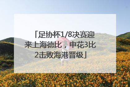 足协杯1/8决赛迎来上海德比，申花3比2击败海港晋级