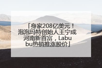 身家208亿美元！泡泡玛特创始人王宁成河南新首富，Labubu热销推涨股价