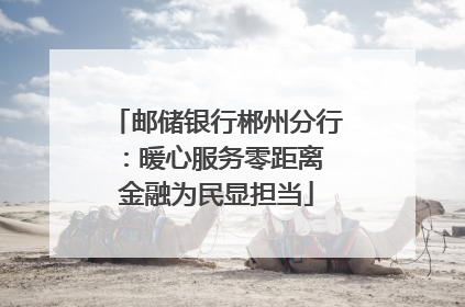 邮储银行郴州分行：暖心服务零距离 金融为民显担当