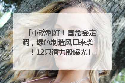 重磅利好！国常会定调，绿色制造风口来袭！12只潜力股曝光