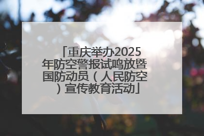 重庆举办2025年防空警报试鸣放暨国防动员（人民防空）宣传教育活动