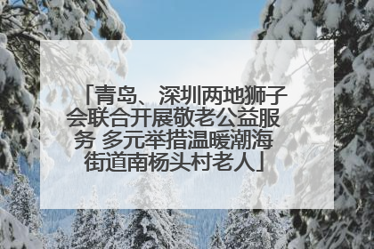 青岛、深圳两地狮子会联合开展敬老公益服务 多元举措温暖潮海街道南杨头村老人
