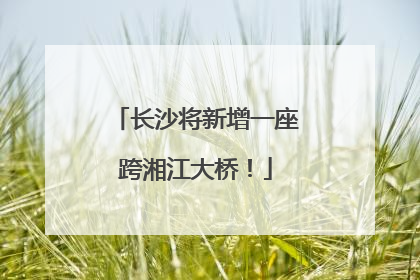 长沙将新增一座跨湘江大桥！