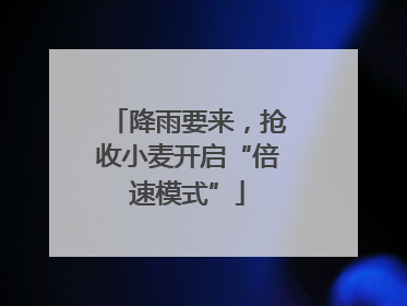 降雨要来，抢收小麦开启“倍速模式”