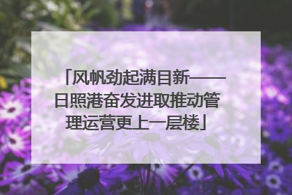 风帆劲起满目新——日照港奋发进取推动管理运营更上一层楼