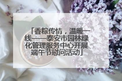 香粽传情，温暖一线——泰安市园林绿化管理服务中心开展端午节慰问活动