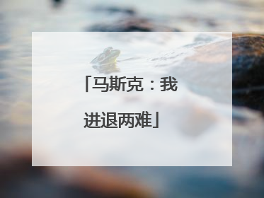 马斯克：我进退两难