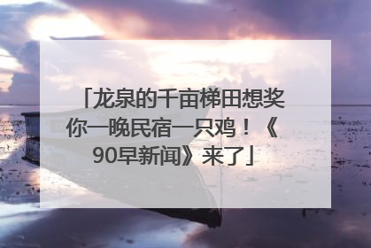 龙泉的千亩梯田想奖你一晚民宿一只鸡！《90早新闻》来了