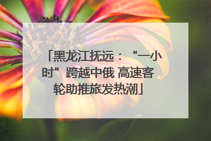 黑龙江抚远：“一小时”跨越中俄 高速客轮助推旅发热潮