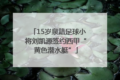 15岁泉籍足球小将刘凯源签约西甲“黄色潜水艇”