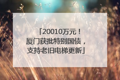 20010万元！厦门获批特别国债，支持老旧电梯更新