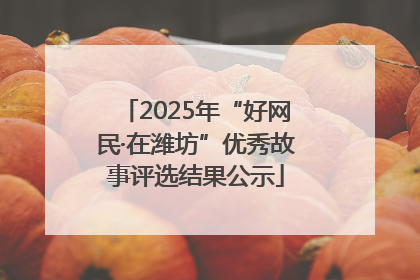 2025年“好网民·在潍坊”优秀故事评选结果公示