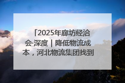 2025年廊坊经洽会·深度｜降低物流成本，河北物流集团找到一把“金钥匙”