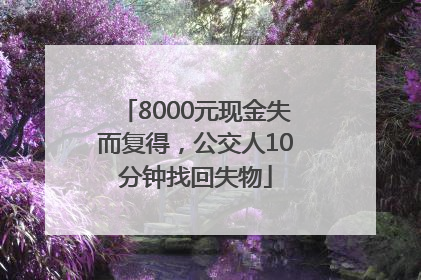 8000元现金失而复得，公交人10分钟找回失物