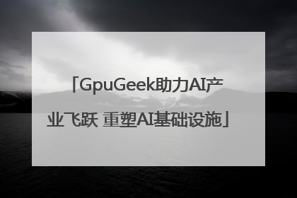 GpuGeek助力AI产业飞跃 重塑AI基础设施
