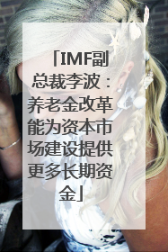IMF副总裁李波：养老金改革能为资本市场建设提供更多长期资金